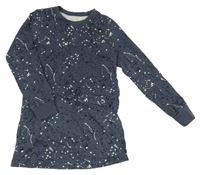 Tmavomodré skvrnité teplákové šaty Lily & Dan