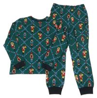 Tmavozelené pyžamo s vojáčky