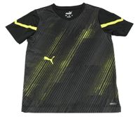 Černé vzorované sportovní funkční tričko s logem Puma