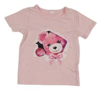 Růžové tričko s medvědem