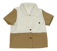 Bílo-hnědá košile Shein