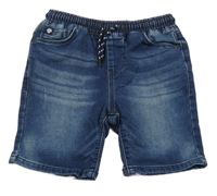 Tmavomodré teplákové riflové kraťasy Next