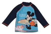Azurovo-tmavomodré UV triko s Mickeym Disney