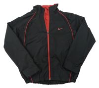 Černo-červená šusťáková sportovní bunda s logem Nike