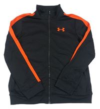 Černá sportovní funkční propínací mikina s červeným pruhem a logem Under Armour