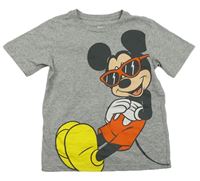 Šedé melírované tričko s Mickeym Disney
