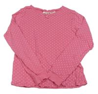 Růžové puntíkaté pyžamové triko H&M