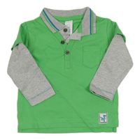 Zeleno-šedé polo triko s dinem C&A