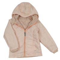 Světlerůžová šusťáková lehce zateplená oboustranná funkční bunda s kapucí Decathlon