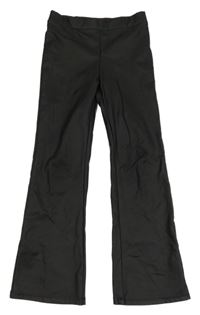 Černé koženkové flare legíny H&M