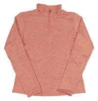 Broskvová melírovaná thermo mikina 