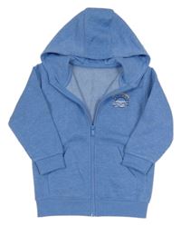 Nové - Modrá melírovaná propínací mikina s vlnami a kapucí dunnes