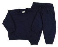 2 set - tmavomodré tepláky + mikina H&M