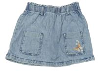 Světlemodrá riflová sukně s kapsami a výšivkou Dopodopo