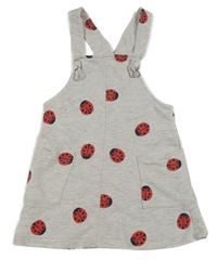 Šedé teplákové laclové šaty s beruškami H&M