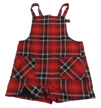 Červeno-černý kostkovaný kraťasový overal Next