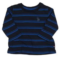 Tmavomodro-modré pruhované triko U.S. POLO ASSN.
