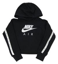 Černá crop mikina s logem a kapucí Nike Air