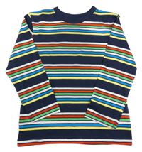 Tmavomodro-barevné pruhované triko Topolino