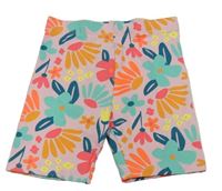 Růžové květované elastické kraťasy Matalan