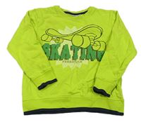 Zelená mikina s nápisem a skateboardem Kids