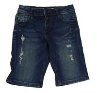 Tmavomodré riflové skinny kraťasy s prošoupáním Denim Co.