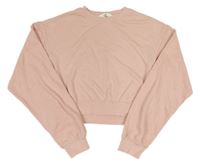 Růžová crop mikina H&M