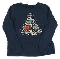 Tmavomodré triko se stromkem - Harry Potter