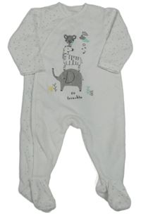 Bílý sametový overal s hvězdami a zvířátky Primark