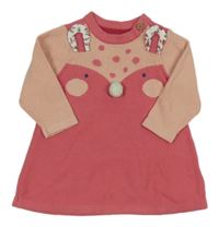 Růžové svetrové šaty s čumákem Mothercare