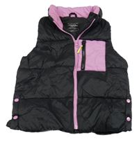 Černo-růžová šusťáková zateplená vesta Primark