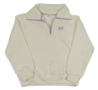 Bílo-lila mikina s nápisem H&M