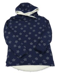 Tmavomodrá zateplená mikina s hvězdami a kapucí Yigga