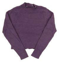 Fialový žebrovaný crop svetr 