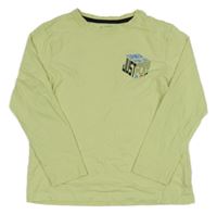 Světlezelené triko s nápisy Primark