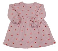 Růžové teplákové šaty se srdíčky George