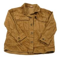 Hnědá manšestrová košilová bunda 