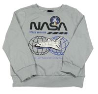 Nové - Světlešedá mikina s raketou - NASA 