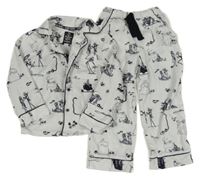 Bílo-černé plyšové pyžamo - Nightmare before Christmas Disney