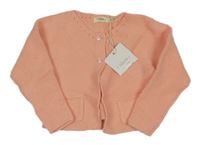 Nové - Růžový propínací svetr 