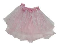 Světlerůžovo-bílá tylová sukně na panenku 
