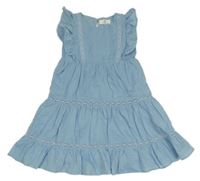 Světlemodré lehké šaty s volánky H&M