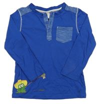 Tmavomodro-bílé triko se žábou S. Oliver