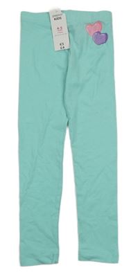 Nové - Světlemodré legíny se srdíčky Pep&Co