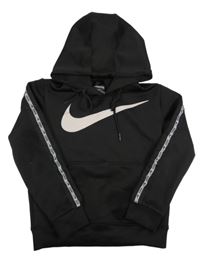 Černá mikina s logem a kapucí Nike 