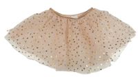 Světlerůžovo-zlatá puntíkatá tylová sukně H&M