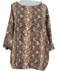 Dámská růžovo-černá vzorovaná halenka Primark 