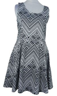 Dámské černo-bílé vzorované šaty H&M
