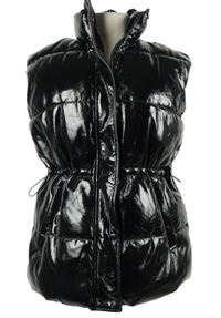 Dámská černá latexová zateplená vesta H&M
