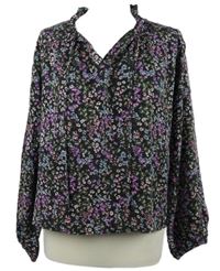 Dámská černá kytičkovaná halenka zn. Orsay 